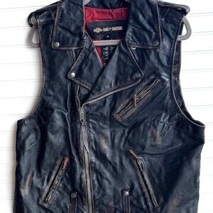 Harley-Davidson Women's Swingarm Vintage Leather Biker Vest New w/Tags
